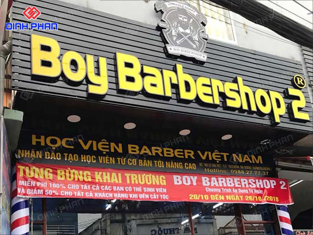 Thiết Kế Thi Công Bảng Hiệu Barber Shop Trọn Gói, Ấn Tượng