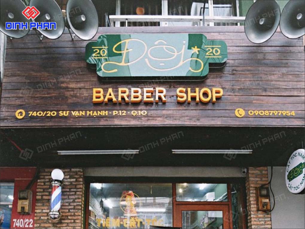 Thiết Kế Thi Công Bảng Hiệu Barber Shop Trọn Gói, Ấn Tượng