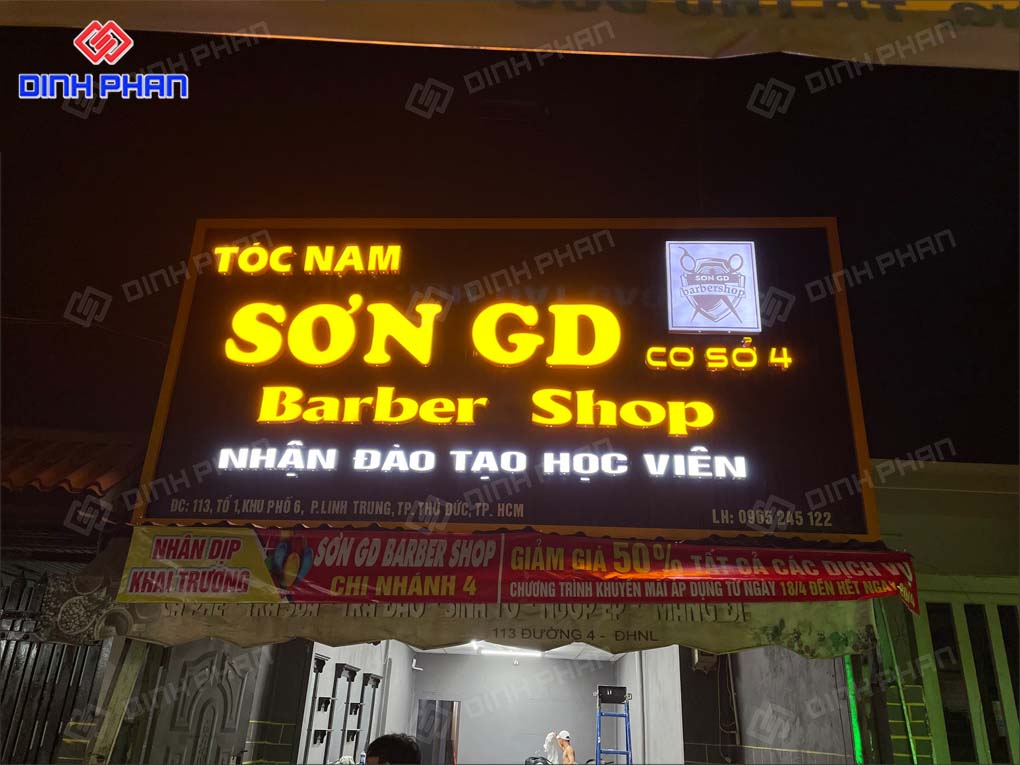 Thiết Kế Thi Công Bảng Hiệu Barber Shop Trọn Gói, Ấn Tượng