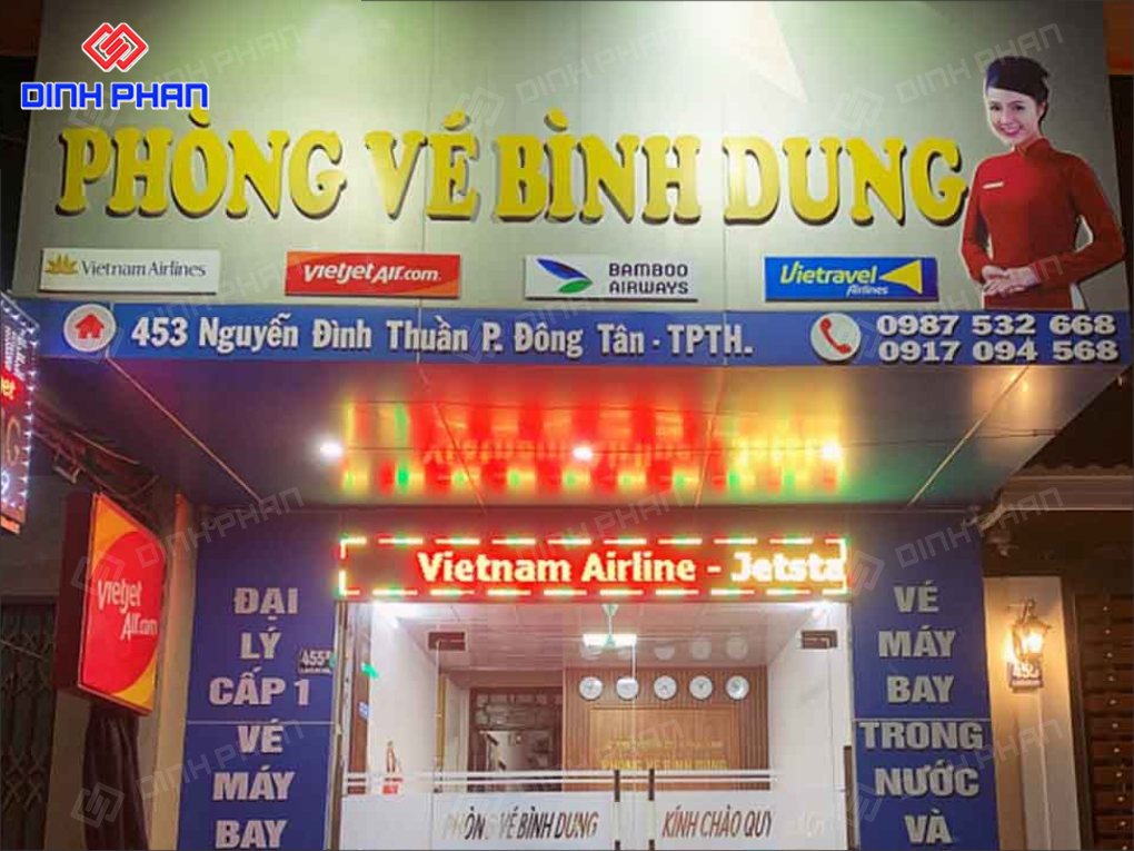 Làm Bảng Hiệu Vé Máy Bay Trọn Gói, Chuyên Nghiệp Làm Bảng Hiệu Vé Máy Bay Trọn Gói, Chuyên Nghiệp