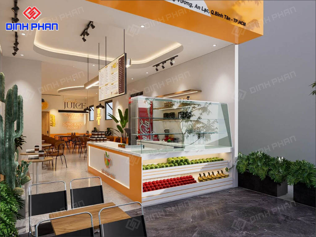 Thiết Kế Quán Nước Ép Trái Cây Trọn Gói, Độc Đáo, Hút Khách
