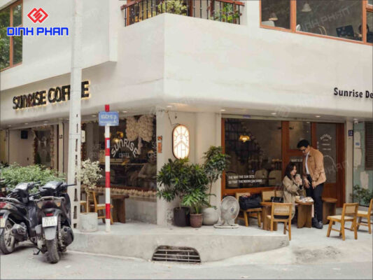 Kinh Nghiệm Thiết Kế Quán Cafe 2 Mặt Tiền Đẹp Thu Hút