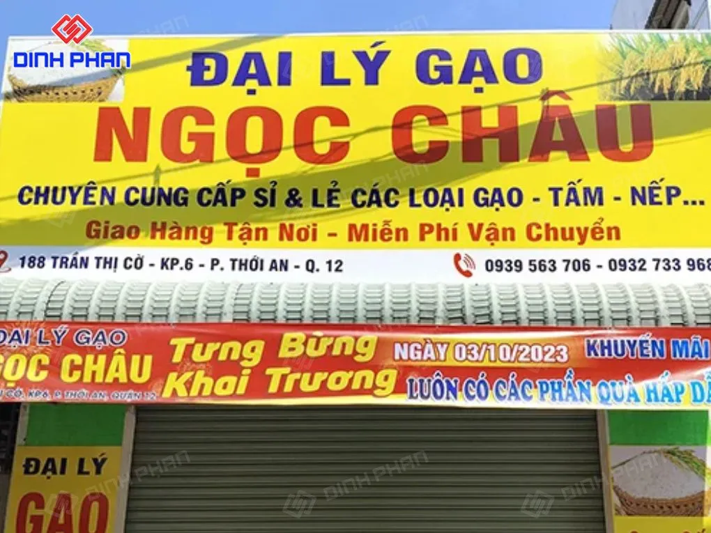 Bảng hiệu đại lý gạo