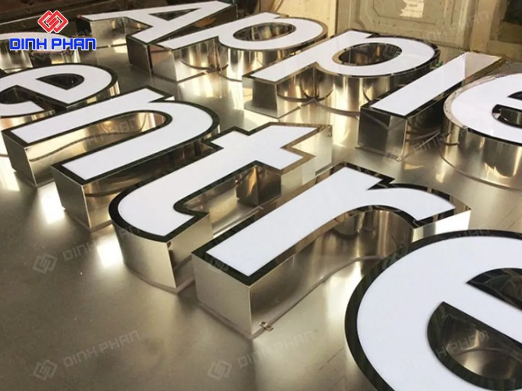 Gia công chữ inox lọng viền