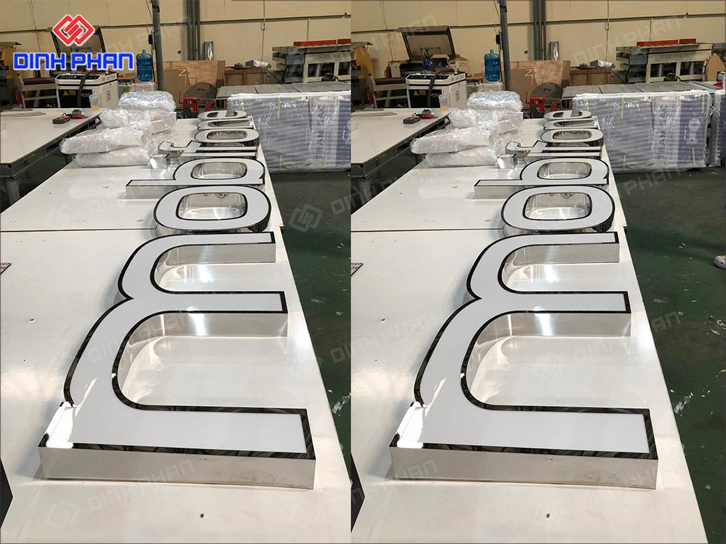 Làm chữ inox mặt mica tại xưởng không qua trung gian, giá tốt Làm chữ inox mặt mica tại xưởng không qua trung gian, giá tốt nhất