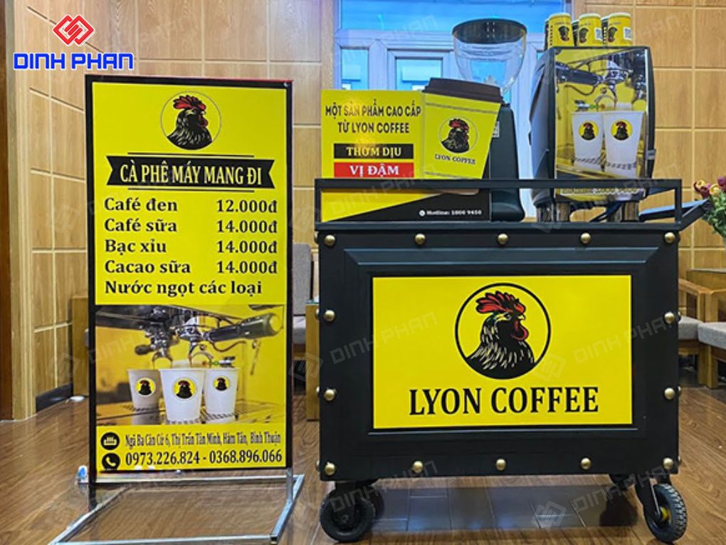 Bảng hiệu cafe pha máy