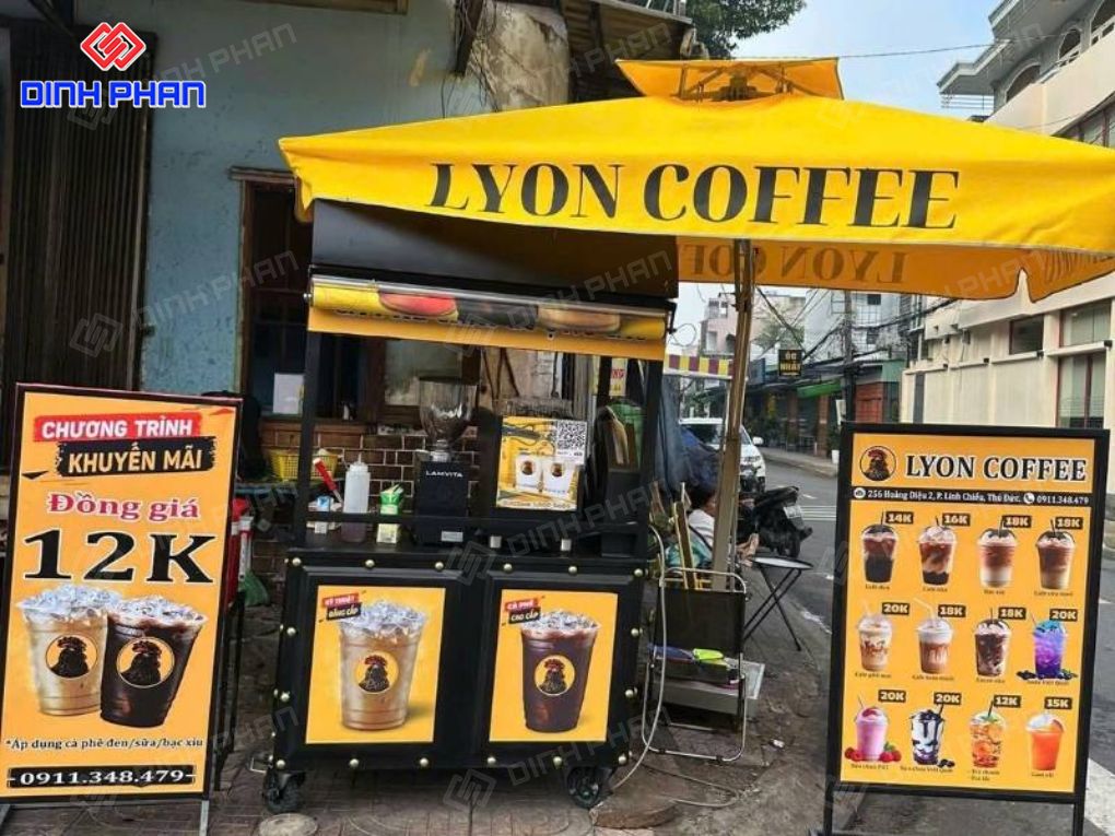 Bảng hiệu cafe pha máy