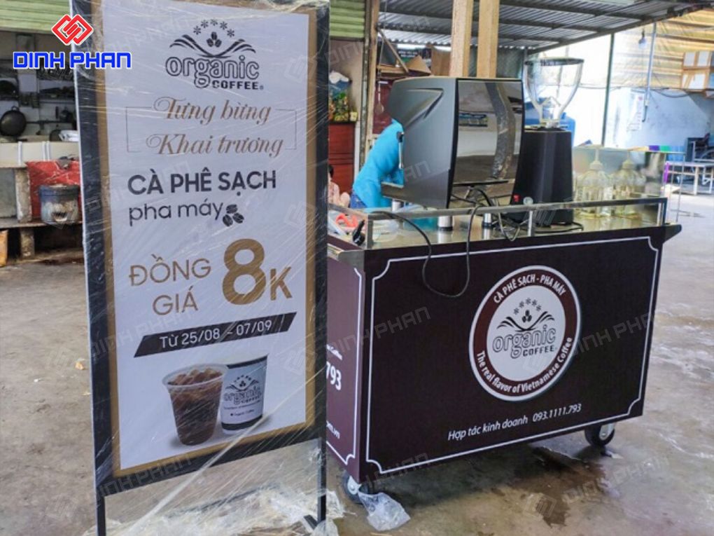 Bảng hiệu cafe pha máy