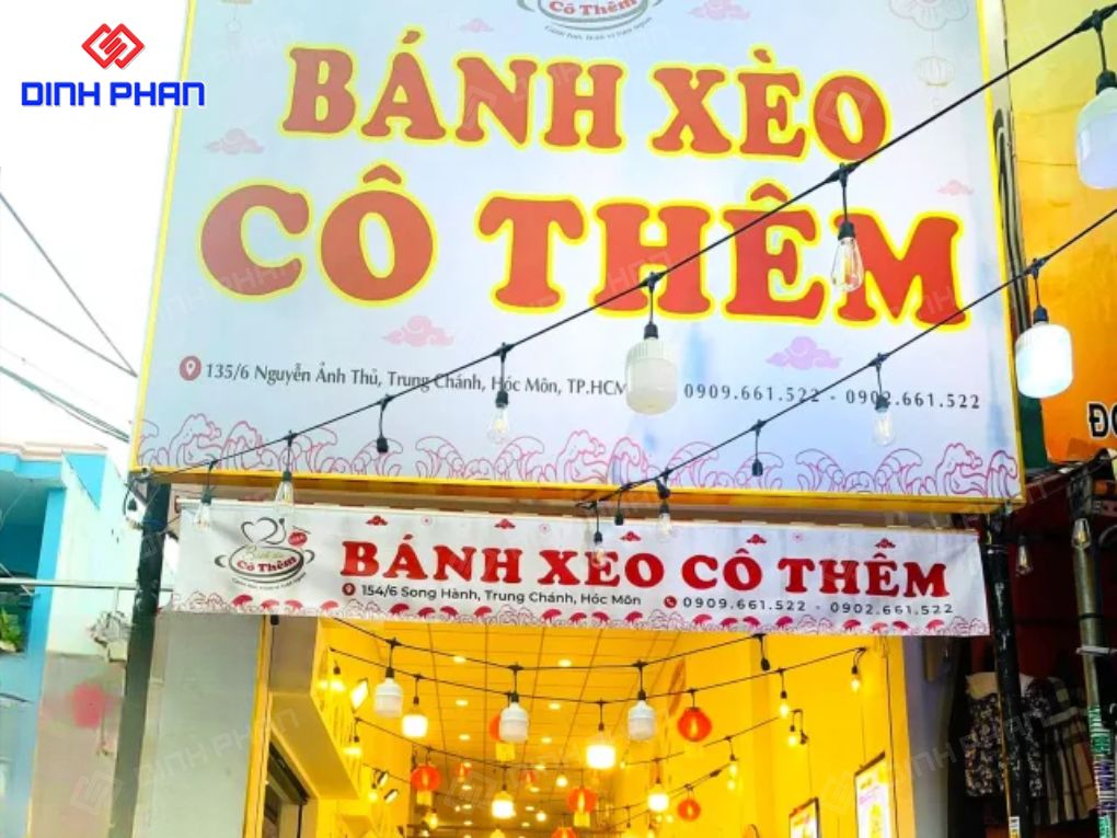 Bảng hiệu tiệm bánh xèo