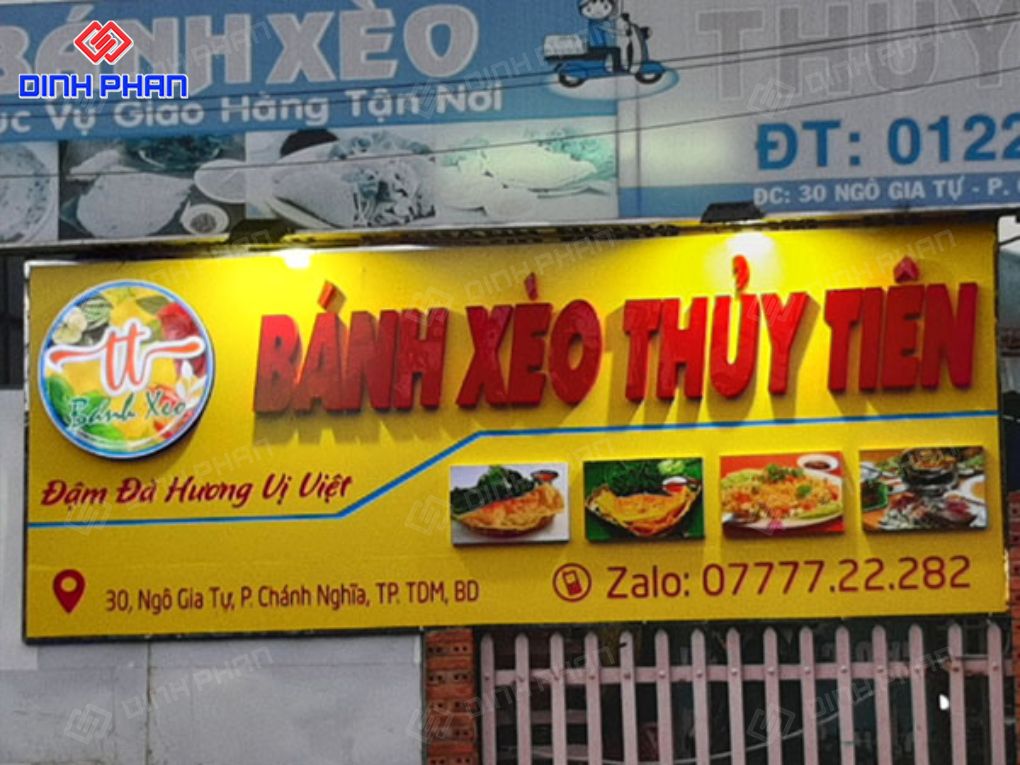 Bảng hiệu tiệm bánh xèo