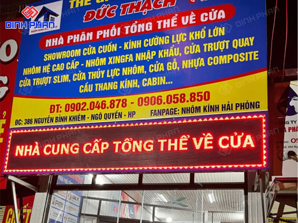 Bảng hiệu tiệm nhôm kính ngoài trời loại nào bền đẹp Bảng tiệm hiệu nhôm kính