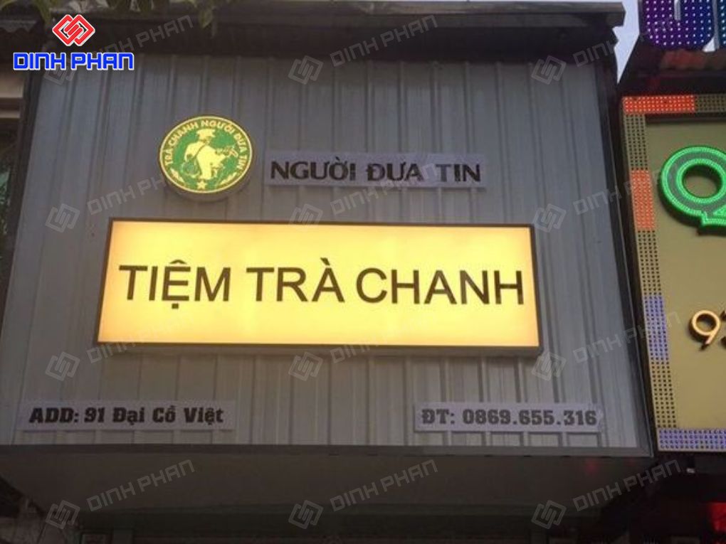 Bảng hiệu tiệm trà chanh