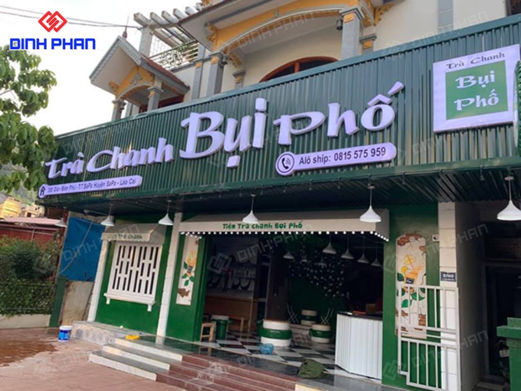 Bảng hiệu tiệm trà chanh