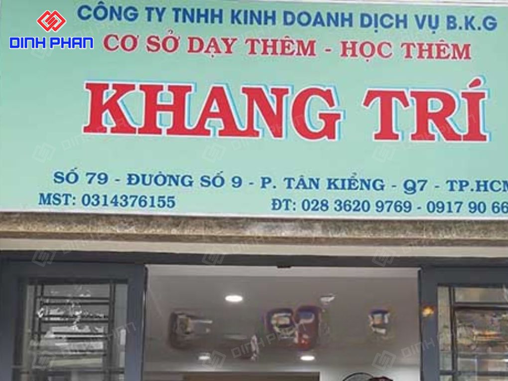 Bảng hiệu trung tâm dạy thêm