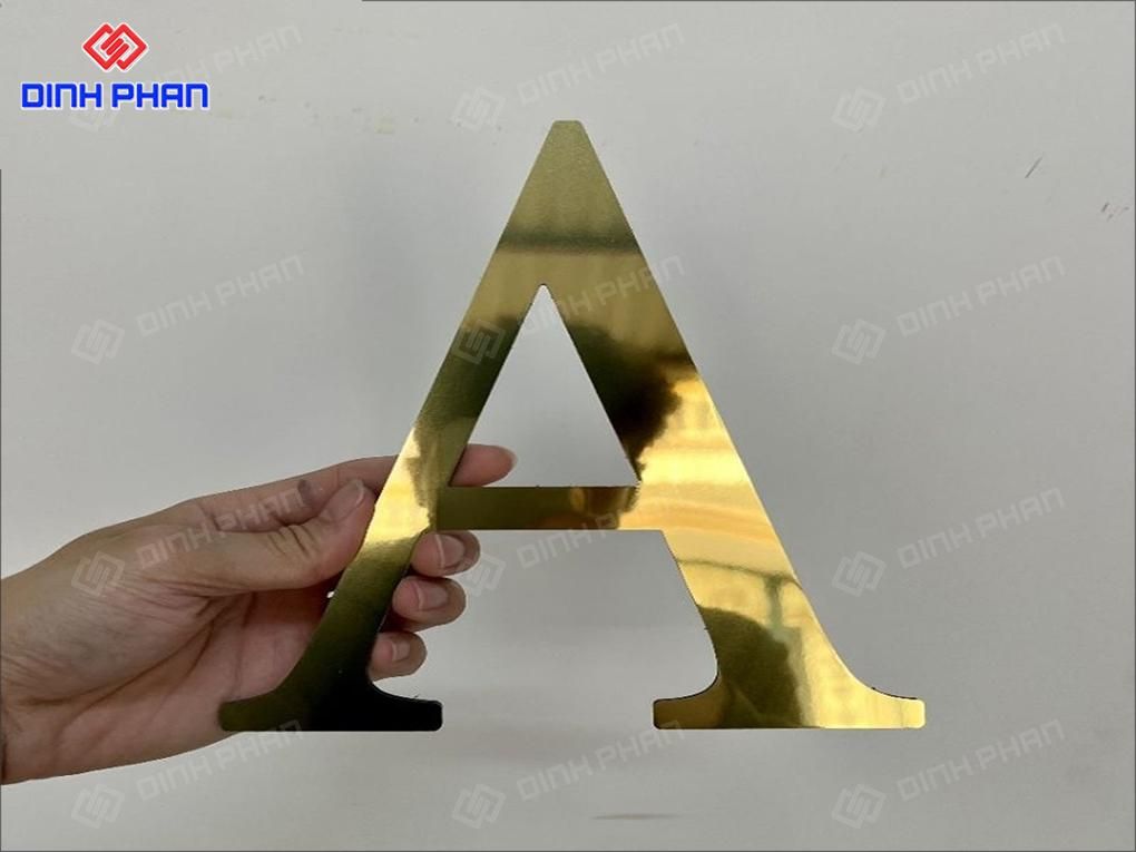 Chữ alu vàng gương