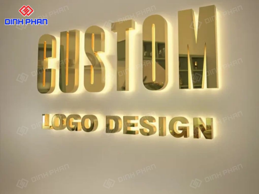 Gia công chữ inox vàng gương 