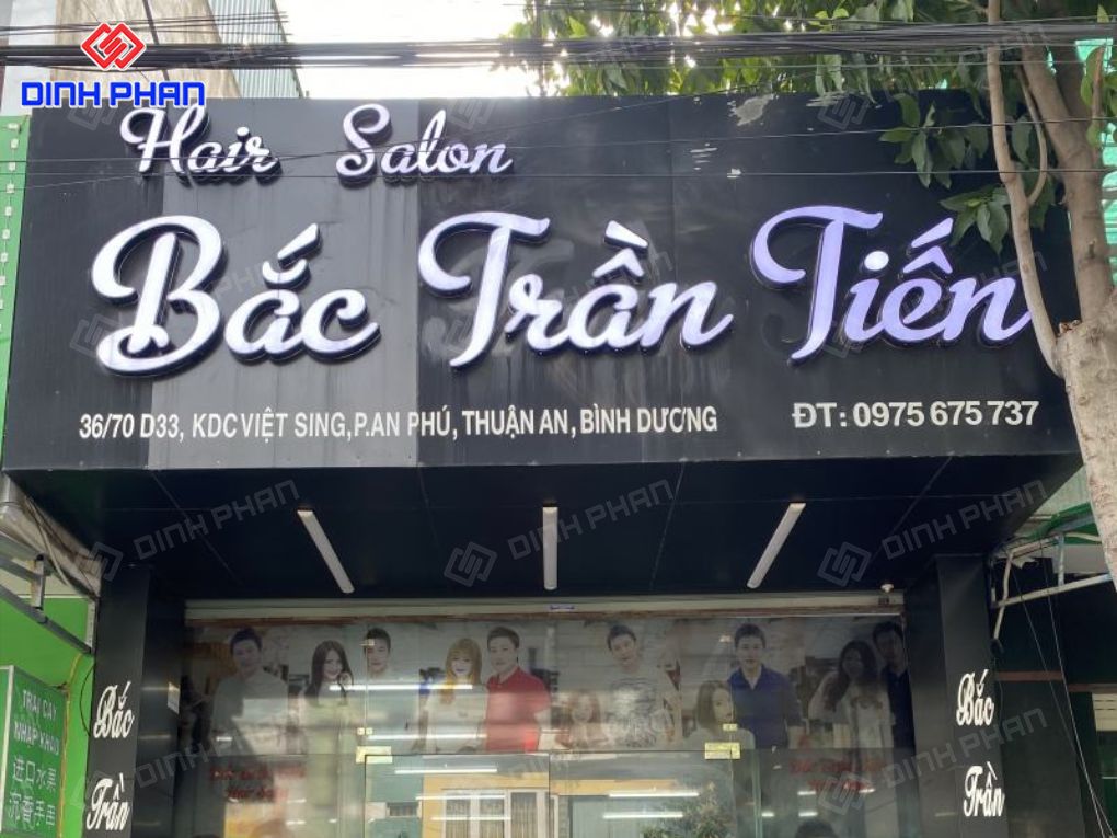 Thiết kế làm bảng hiệu tiệm tóc hiện đại Làm bảng hiệu tiệm tóc