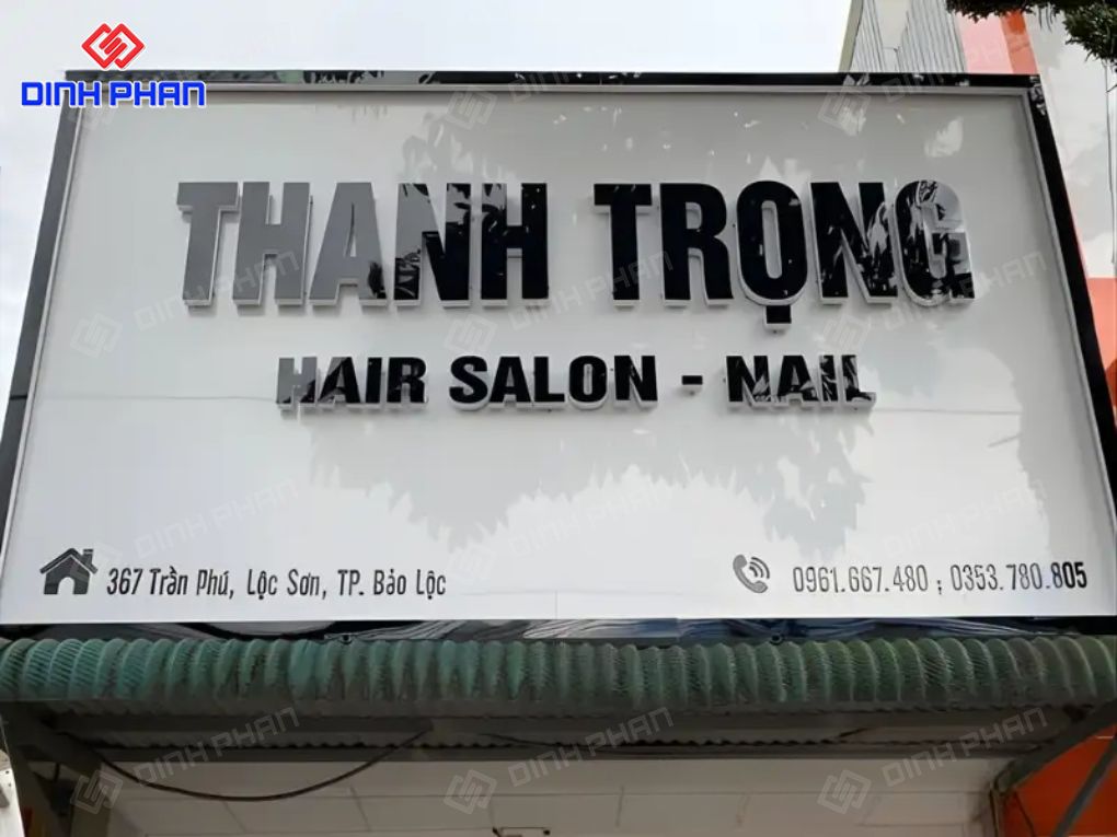 Thiết kế làm bảng hiệu tiệm tóc hiện đại Làm bảng hiệu tiệm tóc