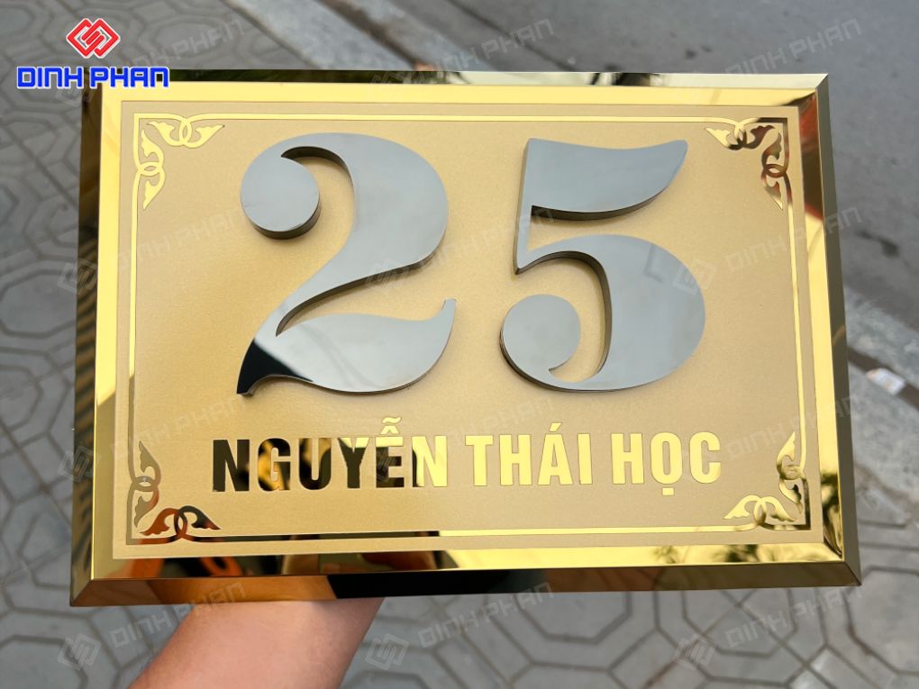 Làm bảng số nhà inox