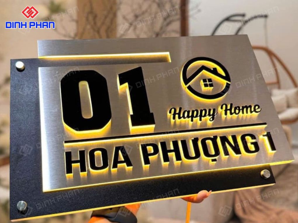 Làm bảng số nhà inox