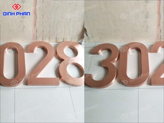 Chữ inox hồng