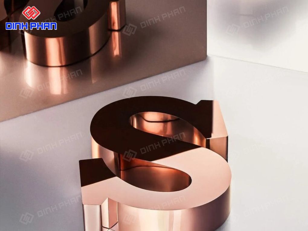 Chữ inox hồng