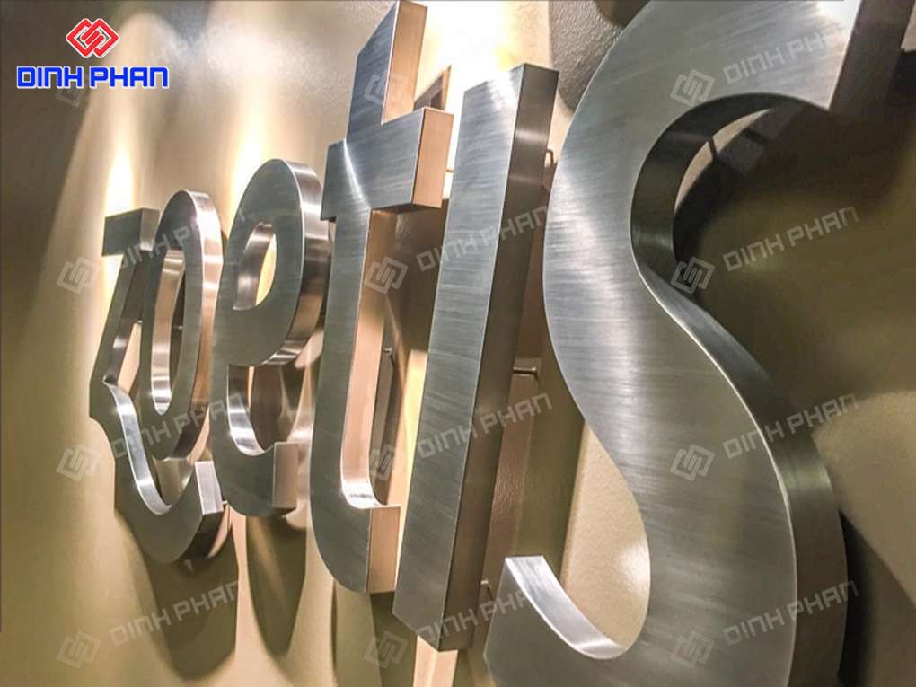 Chữ inox trắng xước