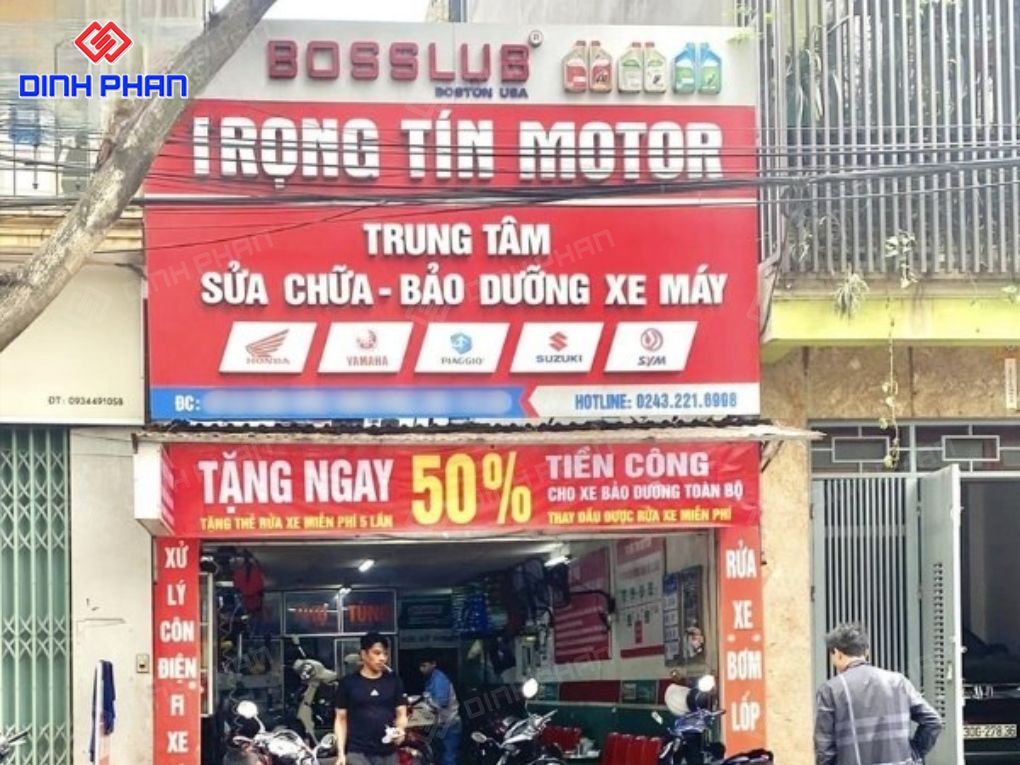 Làm bảng hiệu sửa xe
