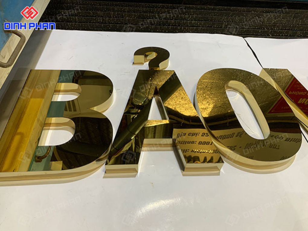 Chữ inox vàng bóng