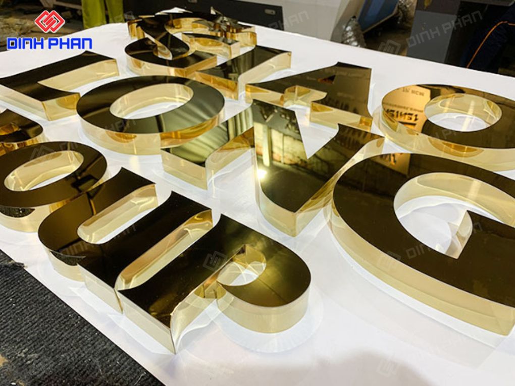 Chữ inox vàng bóng