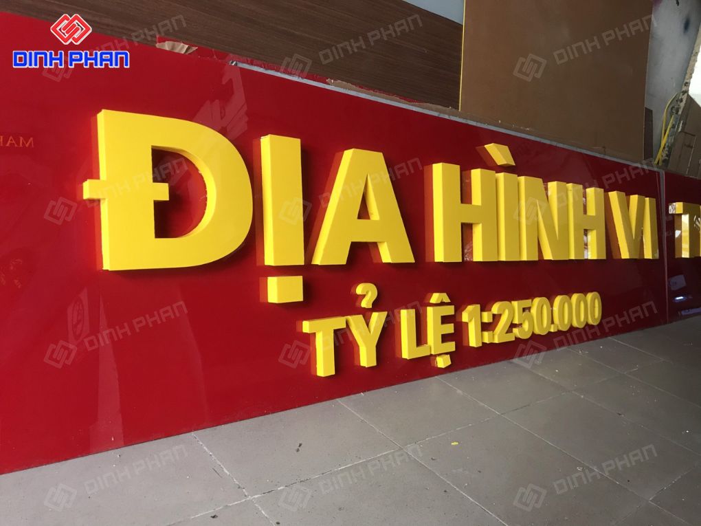 Chữ nổi alu vàng gương