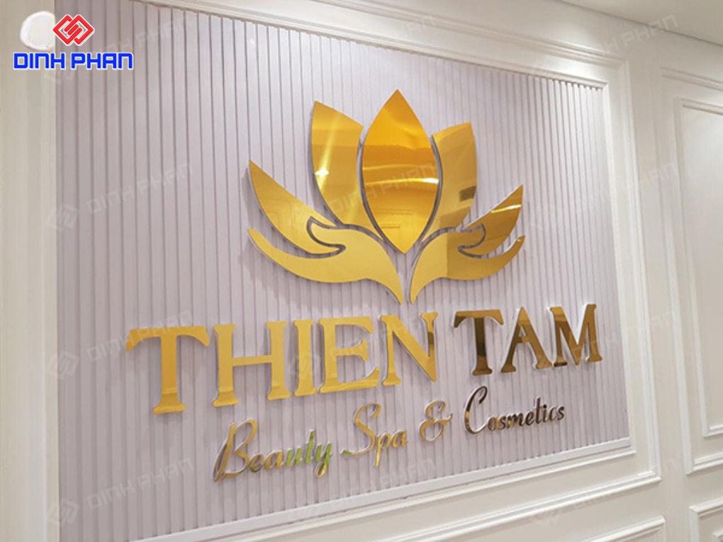 Chữ nổi alu vàng gương