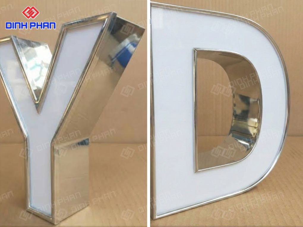 3 1 chữ nhôm trắng gương